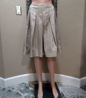 Austin Reed London 'Out of Africa' Beige Circle Skirt with Pleats